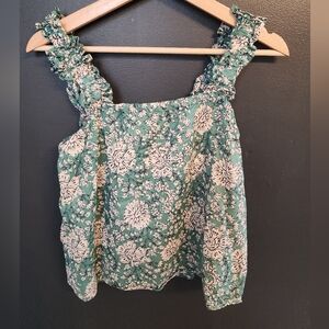 Floral Green Sleeveless Top